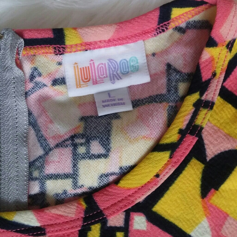 Lularoe Amelia Pattern Midi Dress Pockets Large - Picture 6 of 8